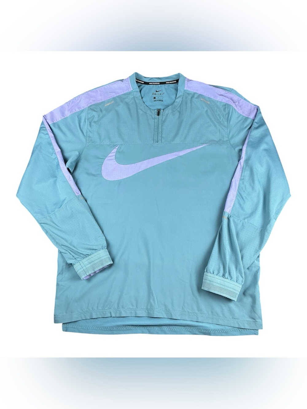 Nike Dri-Fit Element Wild Run Long Sleeve 1/4-Zip Running Pullover Blue/Lavender